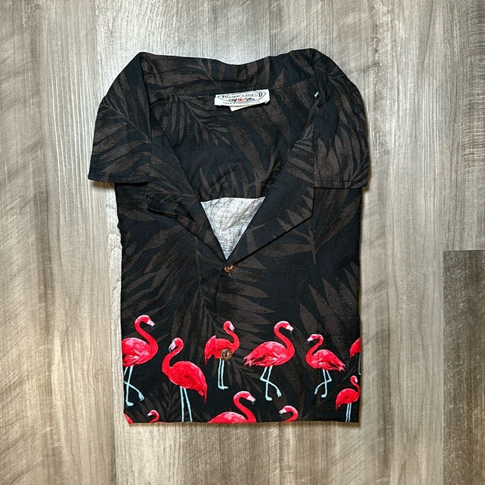 Pacific Legend Hawaiian Flamingo Short Sleeve Button Down - 2XL